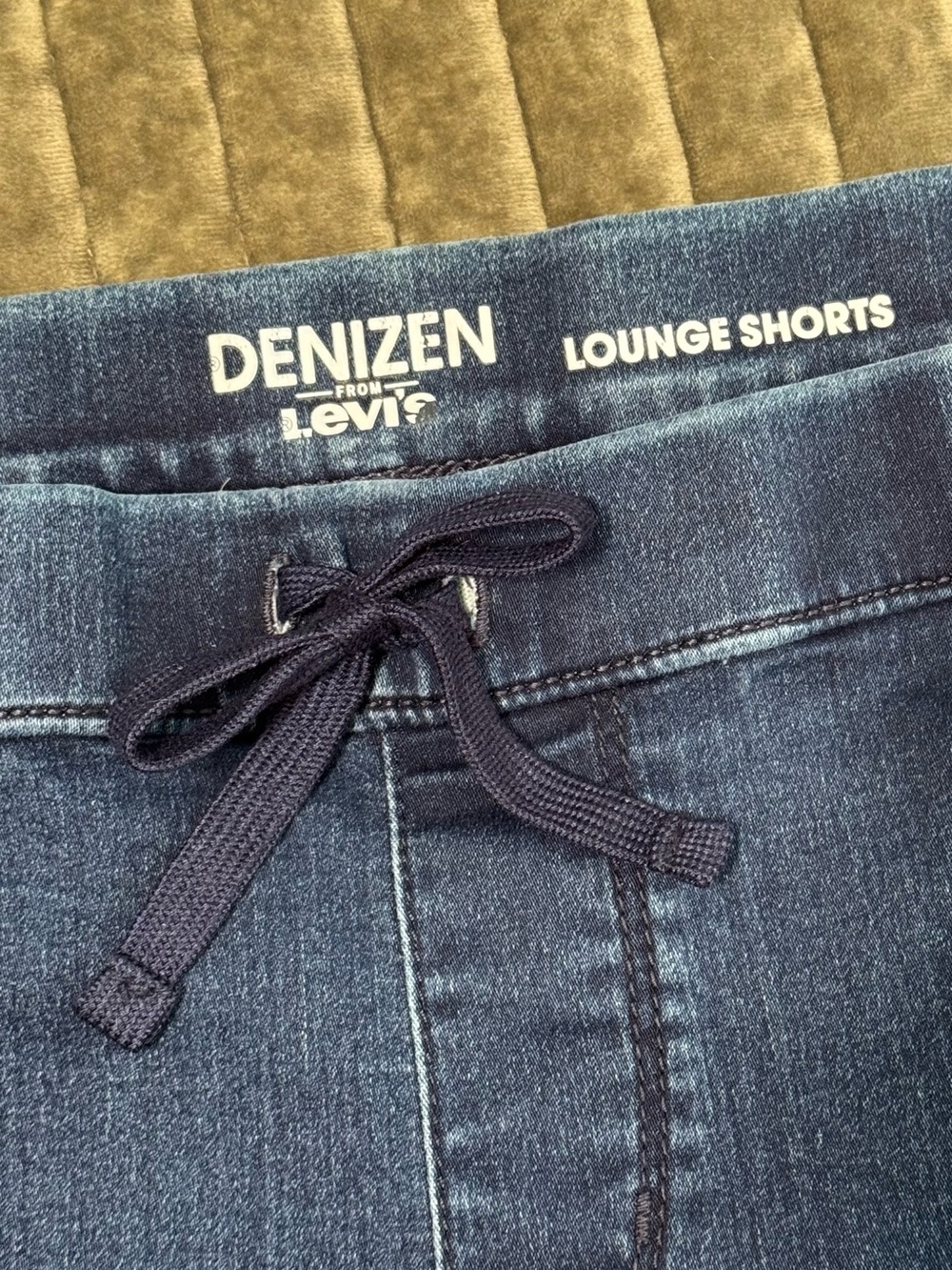 Levi's Denizen Navy Wash Stretch Denim Drawstring Lounge Shorts - Picture 3 of 8